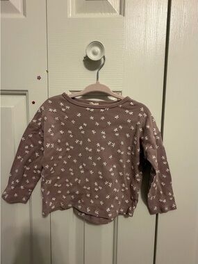 Quincy Mae Long Sleeve Tee with a 'butterflies' print 2Y